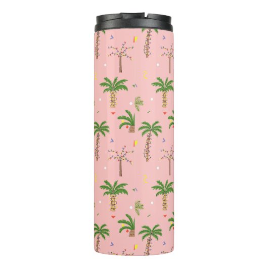 Tropisch kerstpalmbomen patroon thermosbeker (Achterkant)