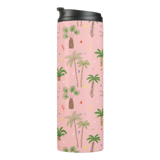 Tropisch kerstpalmbomen patroon thermosbeker (Geroteerd rechts)