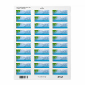 Tropisch kerstpalmboombrein Adres Etiket (Full Sheet)