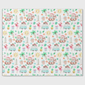 Tropisch kerstpapier cadeaupapier (Vlak)