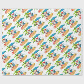 Tropisch kerstpapier cadeaupapier (Vlak)