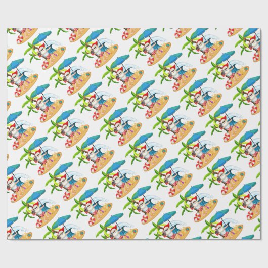 Tropisch kerstpapier cadeaupapier (Vlak)