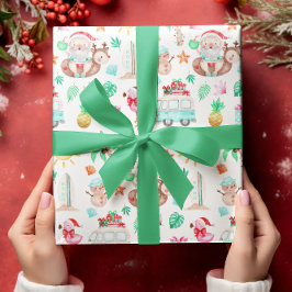Tropisch kerstpapier cadeaupapier