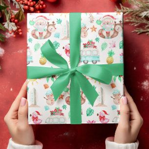 Tropisch kerstpapier cadeaupapier