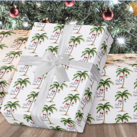 Tropisch Kerststrand Cadeaupapier