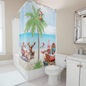 Tropisch kerststrand douchegordijn (In situ)