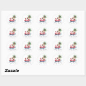 Tropisch Kerststrand Ronde Sticker (Vel)