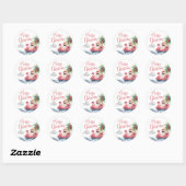 Tropisch Kerststrand Ronde Sticker (Vel)
