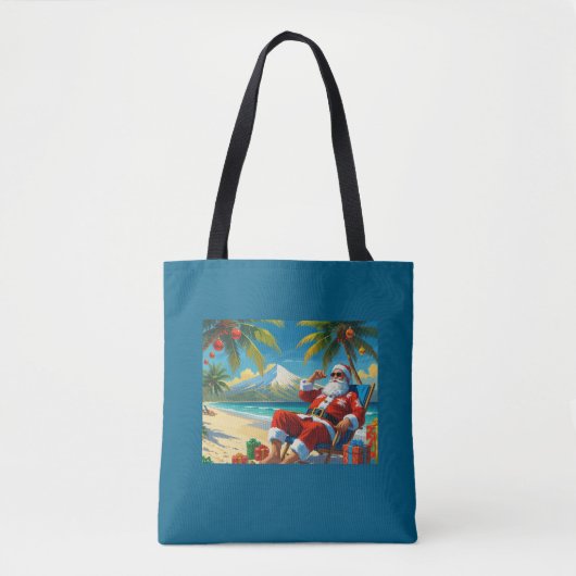 Tropisch Kerststrand Santa Tote Bag (Voorkant)