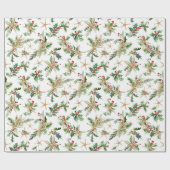 Tropisch kerststrand Starfish and Holly Cadeaupapier (Vlak)