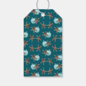 Tropisch kerstStropdas met Ornament op Cadeaulabel (Achterkant)