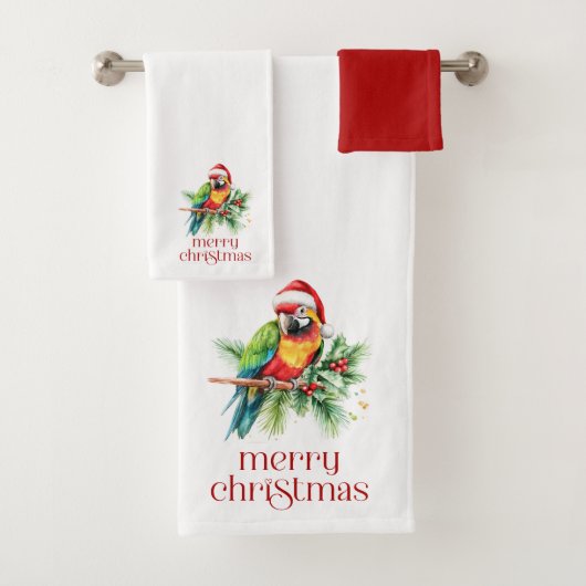 Tropisch kerstthema Dank u retro tekst Bad Handdoek (Insitu)