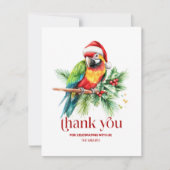 Tropisch kerstthema Dank u retro tekst Bedankkaart (Voorkant)