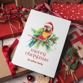 Tropisch kerstthema Dank u retro tekst Feestdagenkaart