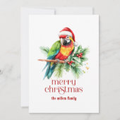 Tropisch kerstthema Dank u retro tekst Feestdagenkaart (Voorkant)