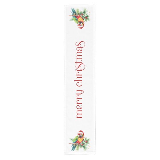 Tropisch kerstthema Dank u retro tekst Korte Tafelloper (Voorkant)