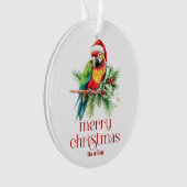 Tropisch kerstthema Dank u retro tekst Ornament (voorkant)