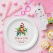Tropisch kerstthema Dank u retro tekst Papieren Bordje (Feest)