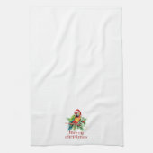 Tropisch kerstthema Dank u retro tekst Theedoek (Verticaal)