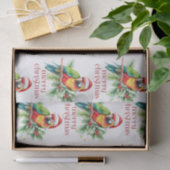 Tropisch kerstthema Dank u retro tekst Tissuepapier (Geschenk)