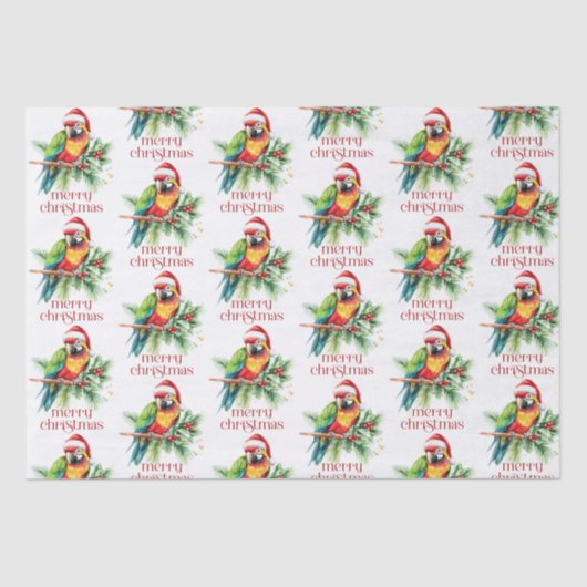 Tropisch kerstthema Dank u retro tekst Tissuepapier (Voorkant)