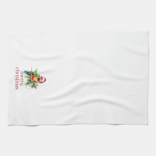 Tropisch Kerstthema Retro Tekst Theedoek (Horizontaal)
