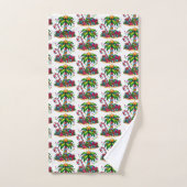 Tropisch kerstvakantie palmboom patroon bad handdoek (Handdoek)