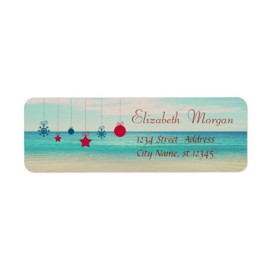 Tropisch,Kerstversiering,Strand Etiket (Voorkant)