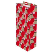 Tropisch kerstzand sneeuwman met zonnebril wijn cadeautas (Voorkant Gekanteld)