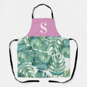 Tropisch keukenschort met monogram voor haar schort (Voorkant)