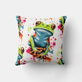 Tropisch kikkerkussen - Kleurrijke kikkerprins Kussen (Achterkant)