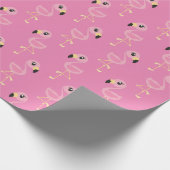 Tropisch Kind van roze Flamingo Cadeaupapier (Hoek)