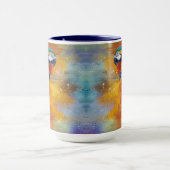 Tropisch kleurig blauw en geel Macaw #4 Mok (Midden)