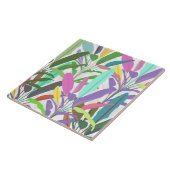 Tropisch kleurige banaan verlaat wit Patroon Tegeltje (Zijkant)