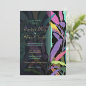 Tropisch kleurrijk bananenblad met zwart patroon kaart (Staand voorkant)