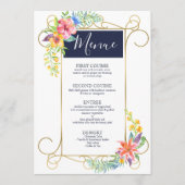 Tropisch kleurrijk bloemen goudLijst Menu (Voorkant)