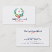 Tropisch kleurrijk Floral Wreate Visitekaartje (Voorkant / Achterkant)