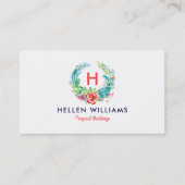 Tropisch kleurrijk Floral Wreate Visitekaartje (Voorkant)