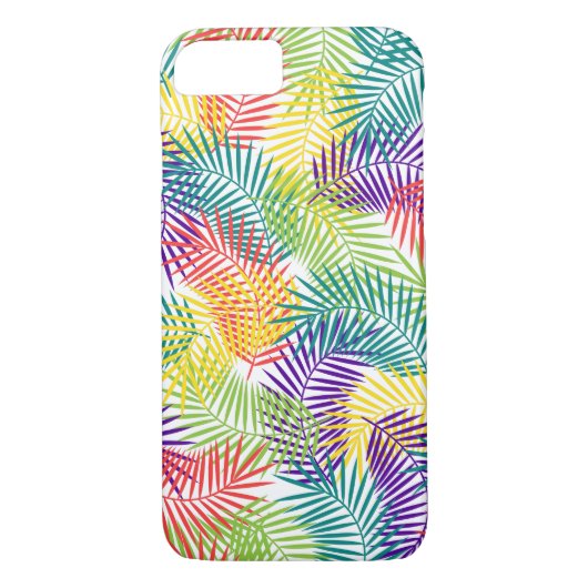Tropisch kleurrijk gestileerd palmflauwpatroon Case-Mate iPhone case (Achterkant)