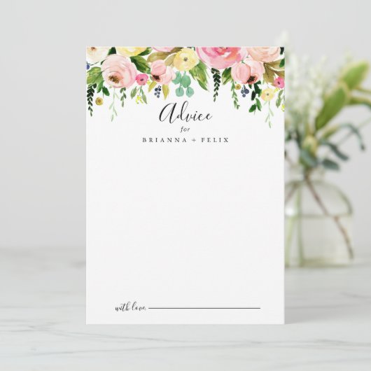 Tropisch kleurrijk herfst Floral Wedding Advieskaart (Staand voorkant)