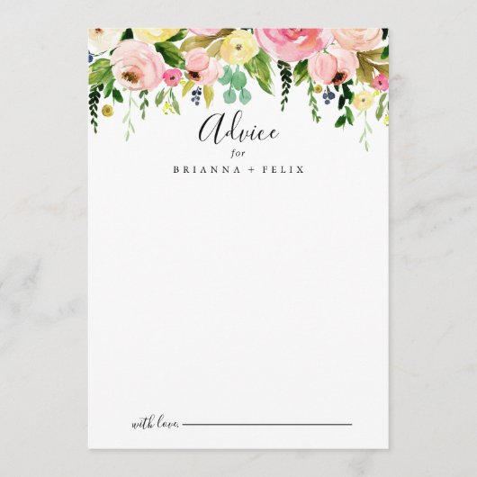 Tropisch kleurrijk herfst Floral Wedding Advieskaart (Voorkant)