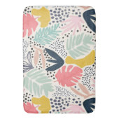 Tropisch kleurrijk lef- en blokkenpatroon badmat (Voorkant Verticaal)