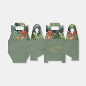 Tropisch kleurrijk palm laat gouden bruiloft op ma bedankdoosjes (Uitgevouwen)