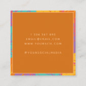 Tropisch kleurrijk palm leest exotische zomerthema vierkante visitekaartje (Achterkant)