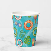 Tropisch kleurrijk poolfeest papieren bekers (Voorkant)