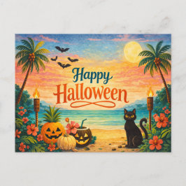 Tropisch Kleurrijk Whimsical Halloween Feestdagenkaart