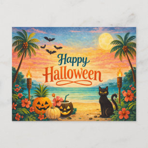 Tropisch Kleurrijk Whimsical Halloween Feestdagenkaart