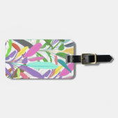 Tropisch kleurrijke banaan laat wit patroon voorbi bagagelabel (Voorkant horizontaal)