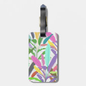 Tropisch kleurrijke banaan laat wit patroon voorbi bagagelabel (Achterkant verticaal)