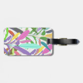 Tropisch kleurrijke banaan laat wit patroon voorbi bagagelabel (Achterkant horizontaal)